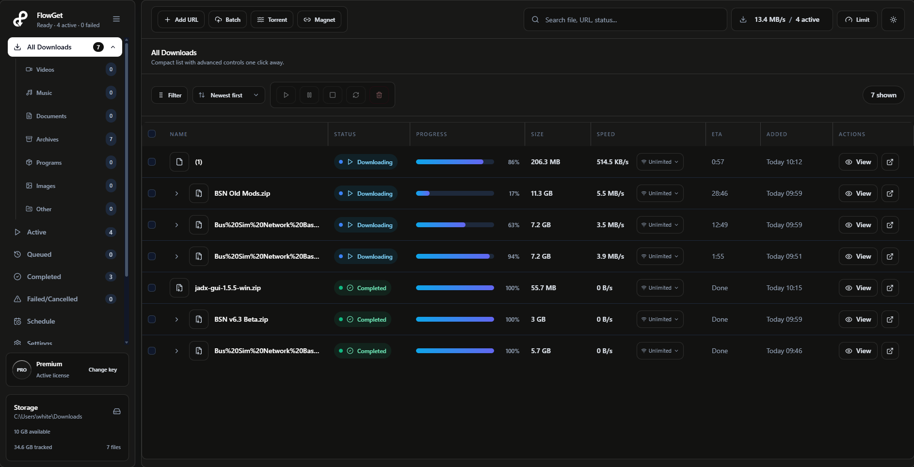 FlowGet App Preview (Dark Mode)